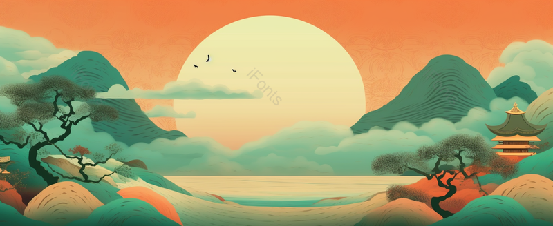 中国风山水背景纹理图案插画,插画/手绘图,插画/手绘图库,插画/手绘图下载,插画/手绘